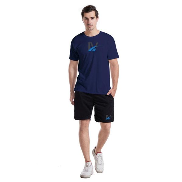 

men's tracksuits summer pure cotton short sleeve men fashion casual thin sweatshirt+sweatshorts two-piece print round collar t shirt s, Gray