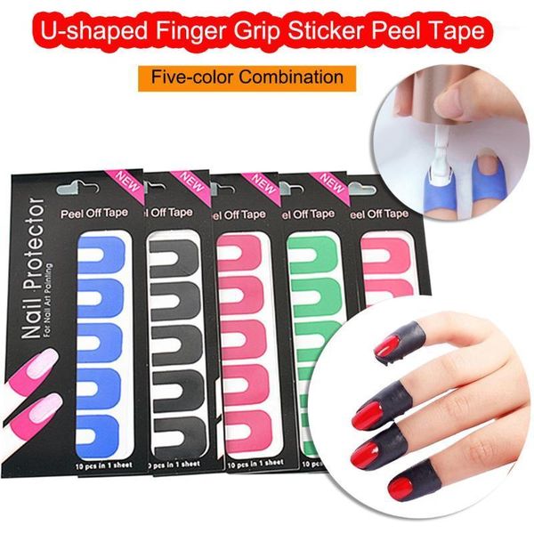 

style u-shaped practical nail protection sticker spill 3pc art decorations stickers e12241, Black