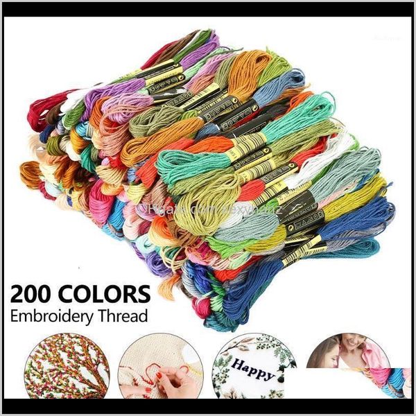 İplik 200 Renkler Nakış Konu İpi Çapraz Dikiş Pamuk Benzer Crossstitch Kiti DIY Dikiş Skeins Craft1 S4Z8H O5RLP