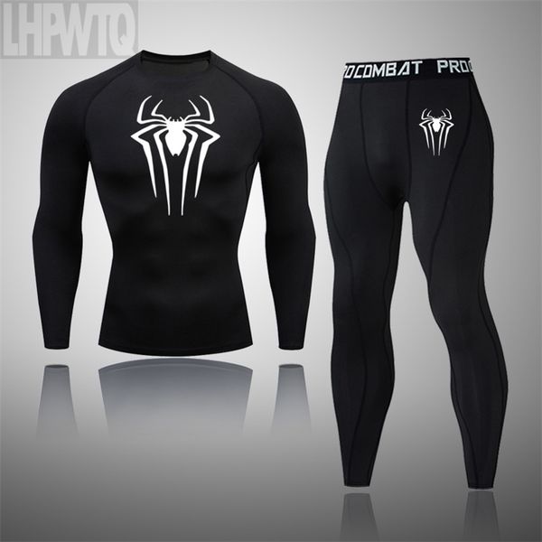 

men's compression sportswear legging tights t-shirt men's super hero clothes brand thermal underwear men's running clothes 22, Black;white