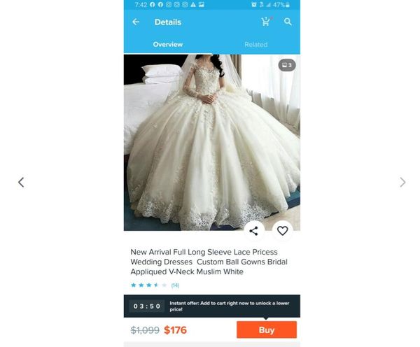 

special link for our friend for a wedding dress and a cathedral veil,the total price is $300, White