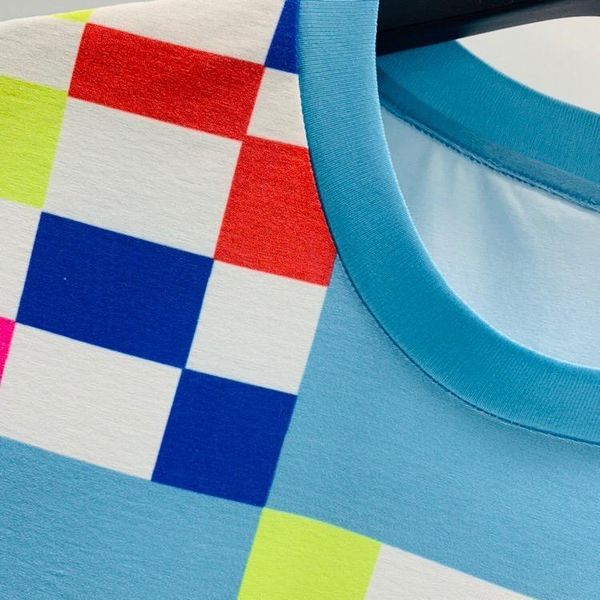 

new spring summer paris europe patchwork checks 2020 tshirt fashion men women designer t shirt pure cotton tee, White;black