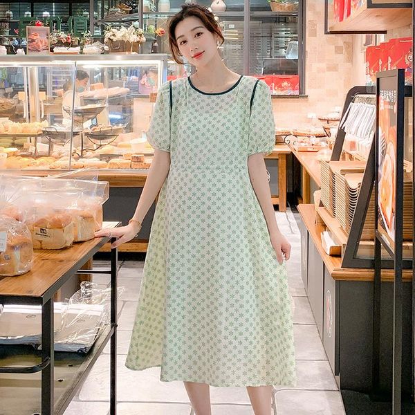 

maternity dresses 509738# dress summer cotton short sleeves stylish sweety midi plus size pregnancy pregnant women, White