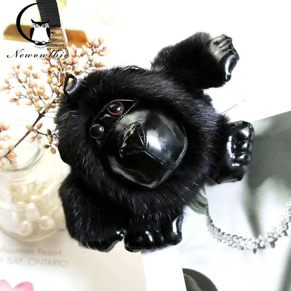 

keychains imported gorilla phone chain jewelry men and women for bags pendant car key decoration, Silver