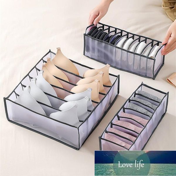 OrganizGrids Bra Scarf Tie Drawer - Lidded Folding Boxes for Closet - Space-Saving Storage Solution