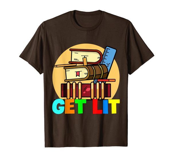

get lit reading t-shirt gift for book readers, White;black