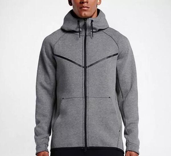 

2018 new autumn winter large size men's hoodie sportswear tech fleece windrunnersh fashion leisure sports jacket running fitness jacket, Blue;black