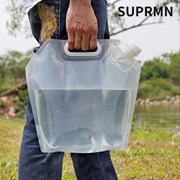 

car organizer outdoor portable bucket travel large-capacity folding drinking water bag camping mountaineering bottle