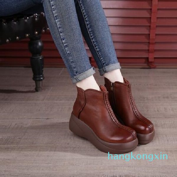 Stivali da donna Tripla Brown Brown Piattaforma Scarpe Lady Womens Boot Leather Shoot Shoes Trainer Sneakers Sport Dimensioni 35-40 07