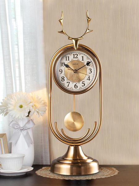 

light luxury classical clock sitting room metal ornaments desk & table clocks