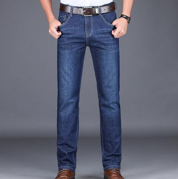 

spring and autumn straight slim fit men's jeans ljn090 trendy mens stretch leisure men jean nice gift give you, Blue