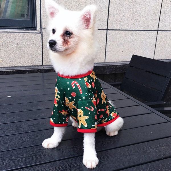 

dog apparel christmas clothes comfortable cotton t-shirt for autumn winter puppy cat vest pet costume