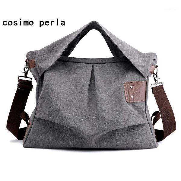 

evening bags women big bag retro simple folds canvas shoulder crossbody short trip travel handbags solid color school book purses