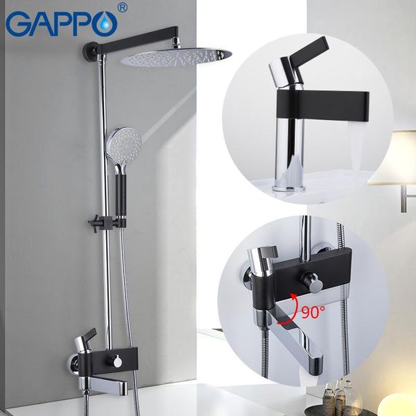 

shower system brass water tap chrome and black bath faucet mixer set with basin bathroom mixers sets