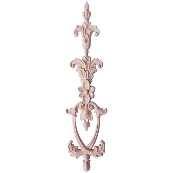 

decorative objects & figurines 1x wood carved corner onlay applique unpainted frame decal home decor 25x6cm