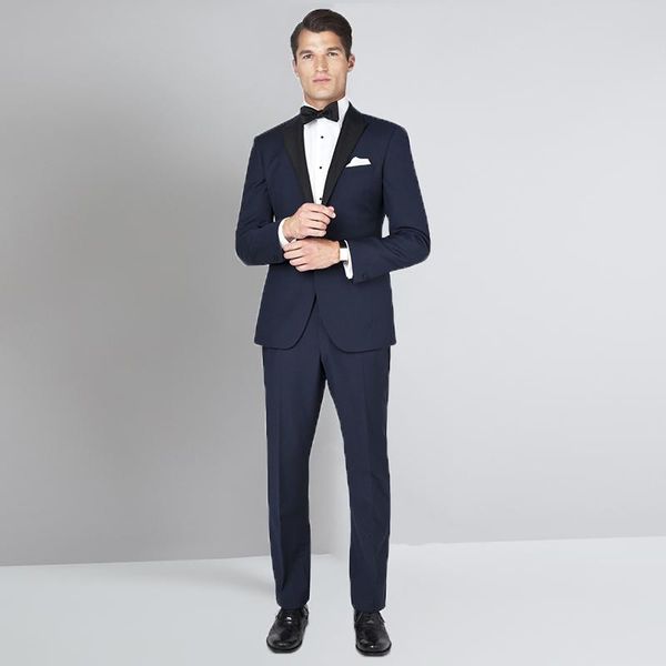 

latest coat pant designs navy blue men suits for wedding prom peaked lapel slim fit male tuxedos groom costume 2 pieces men's & blazers, White;black