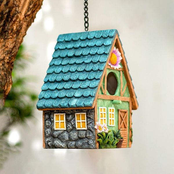 

bird cages resin nest hanging house parrot cage garden small animal resting place wall-mounted outdoor birdhouse box
