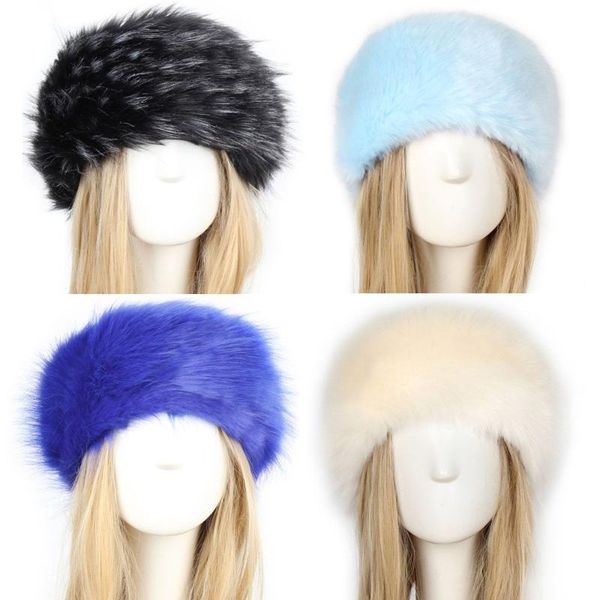 

beanies warm earmuff outdoor snow earwarmer faux fur headband bomber women winter hats fluffy russian caps