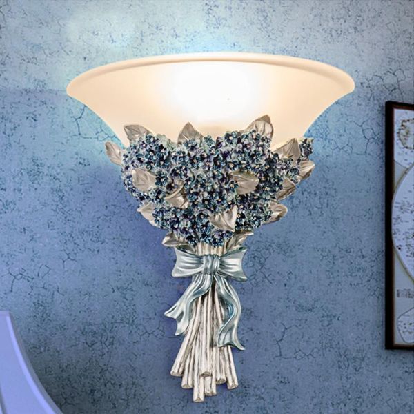 

resin flowers bedroom bedside wall lamp retro el ktv decorative lamps stairs aisle lights living room background