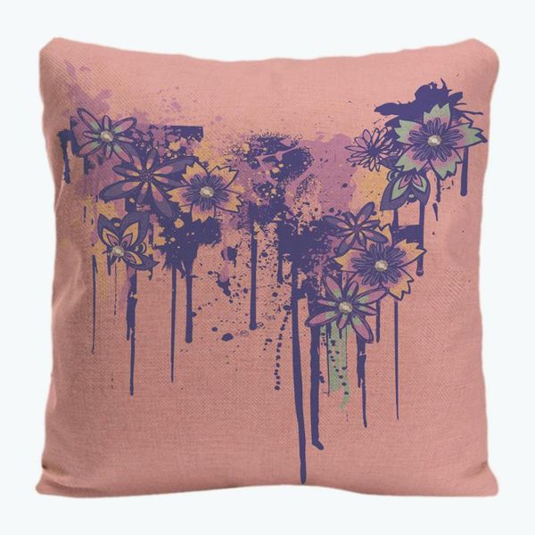 

novelty flowers design throw pillow case decorative ink painting style cushion cover perfect gift by lvsure for car sofa seat cushion/decora