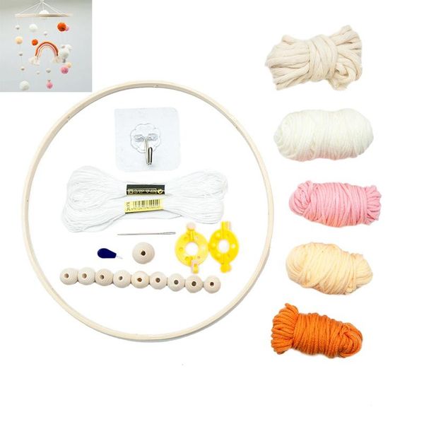 

decorative objects & figurines baby crib mobile kit,handmade wooden bed bell cotton wind chimes toy for diy nursery room ceiling decor