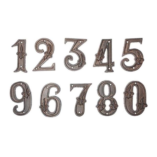 Andere Türbeschläge Extra große Retro-Zahlen 0–9 Kreative Lebensmittel Gusseisen Metall DIY Hausnummer Buchstabensymbole