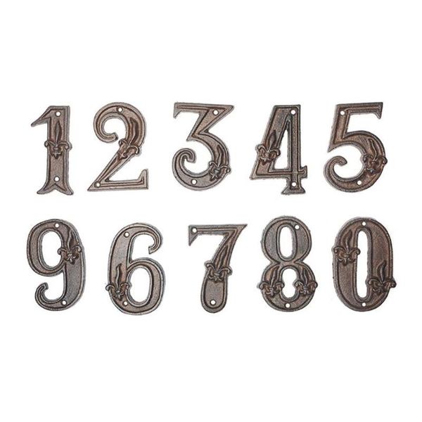 

other door hardware extra large retro numbers 0-9 creative groceries cast iron metal diy house number letter symbols