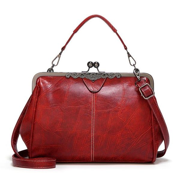 

evening bags women's bag 2021 handbag fashion single shoulder messenger clip oily leather retro tote large capacity