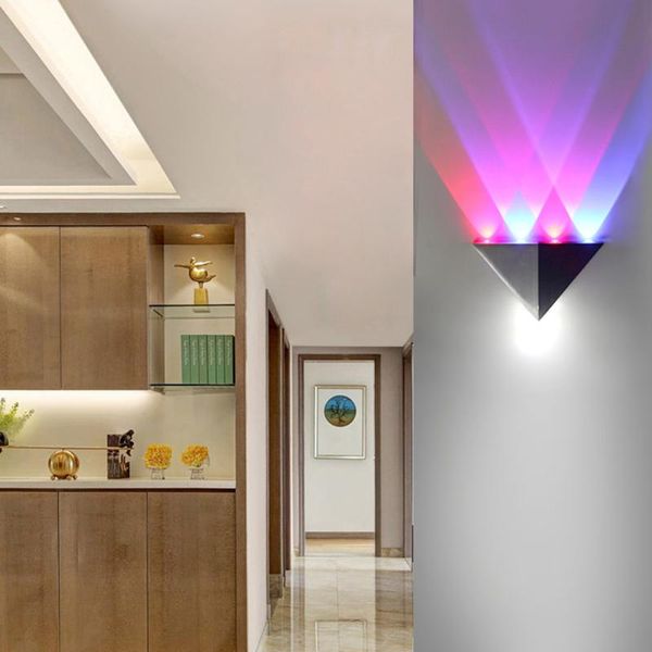 

wall lamp three-color 5w aluminum led light modern home lighting indoor decoration red blue cool white 85-265v