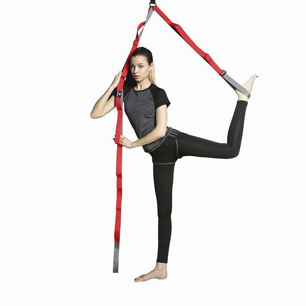

training adjustable door upper leg yoga band tension stretch belt with cotton multifunctional red color resistance bands