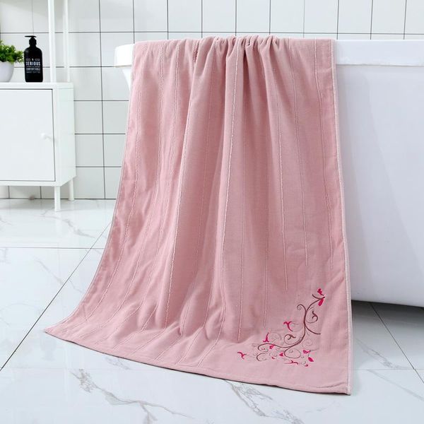 

towel embroidered cotton gauze fabric large bath towels 4 colors 70*140cm bathroom tina para perros
