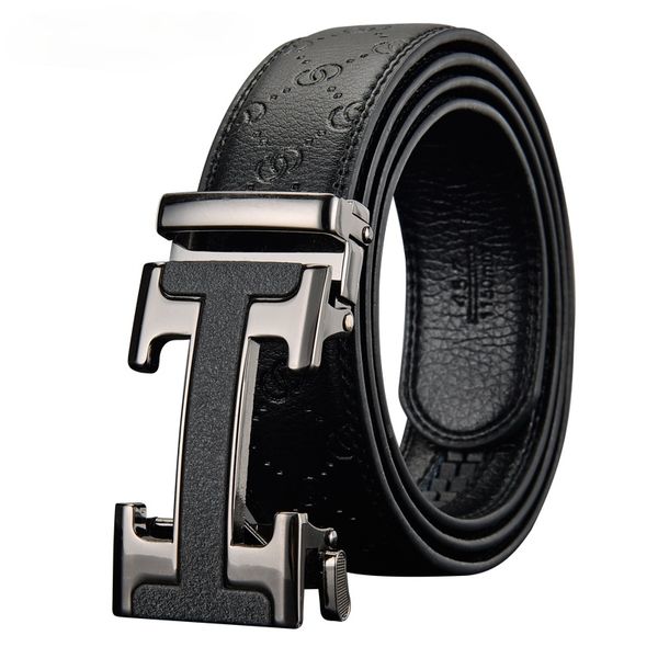 

men's belt luxury automatic buckle belt fashion belt, Black;brown