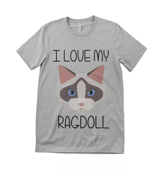 

i love my ragdoll & kids cat lover t shirt all sizes grey & white, White;black
