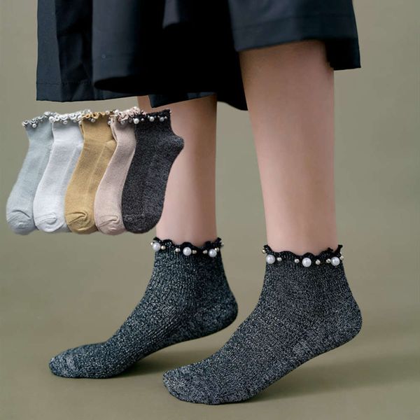 

silk pearl medium fashion, Black;white