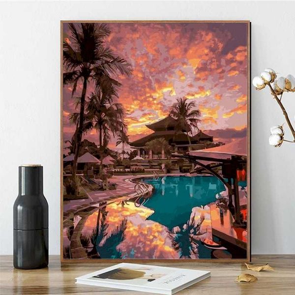 

paintings ruopoty 60x75cm frame paint by number for adults landscape artcraft coloring numbers acrylic on canvas home decors