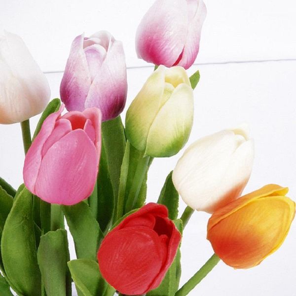 

decorative flowers & wreaths 10pcs tulip artificial flower bouquet fake wedding decoration bridal home garden1