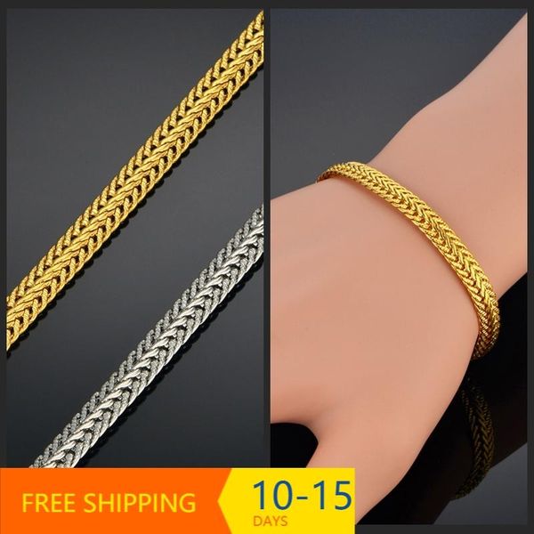 

20/22 cm gold color chain link bracelet for men/women jewelry wholesale boho figaro chains vintage pulseras link,, Black