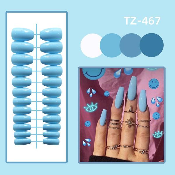 

false nails 24pcs professional fake long ballerina half french acrylic nail tips press on full cover manicure beauty tools, Red;gold