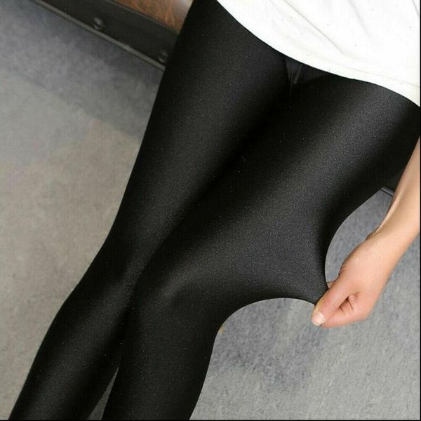 

solid black slim skinny womens legging stretchy bodycon long high waist leather