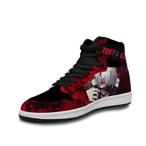 

2021 tokyo ghoul leather basketball shoes korean style for men's soft running sneakers