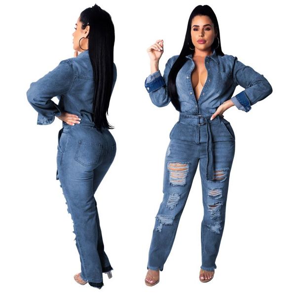 

women's jumpsuits & rompers womens jumpsuit bodysuit women european style woman long sleeve denim overalls bodycon, Black;white