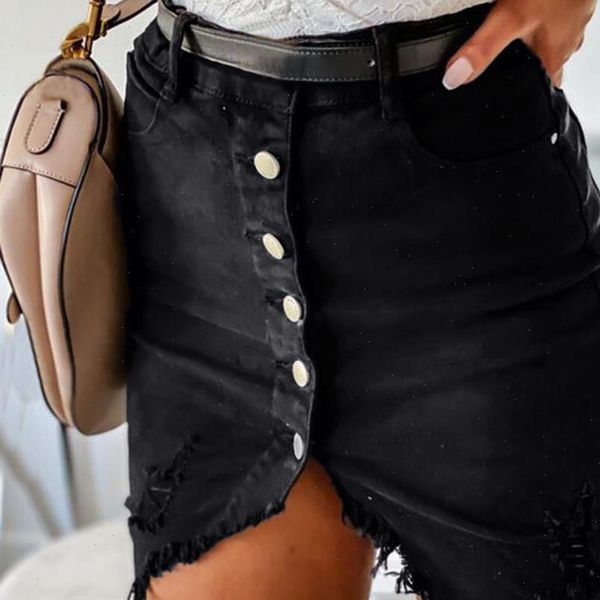 

denim womens skirts skirt summer fashion female pocket casual street style jeans, Black