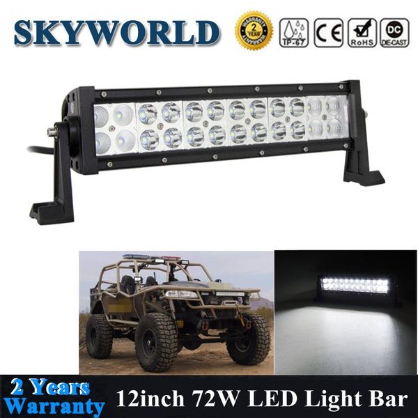 

12inch straight led bar offroad combo beam 72w driving light for car uaz atv suv tractor bumper fog lamp 12v 24v working