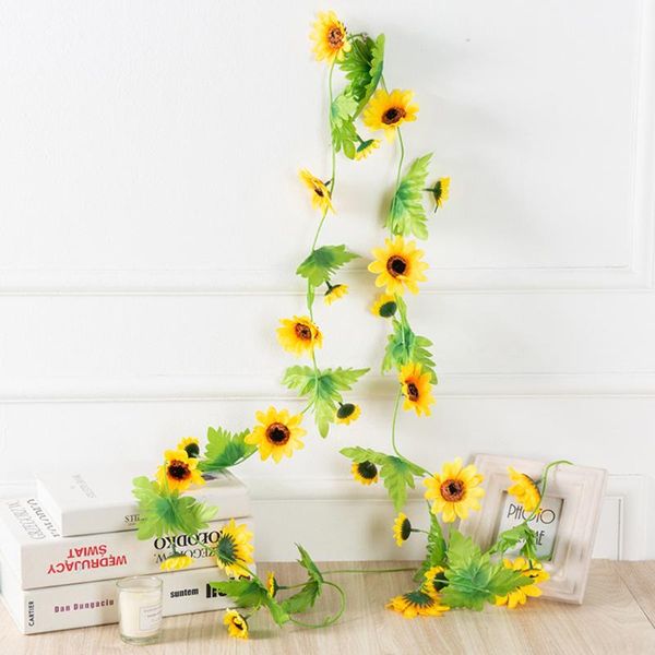 

decorative flowers & wreaths 2.2m artificial silk sunflower leaves ivy vine garland party home wedding engagement anniversary decorations