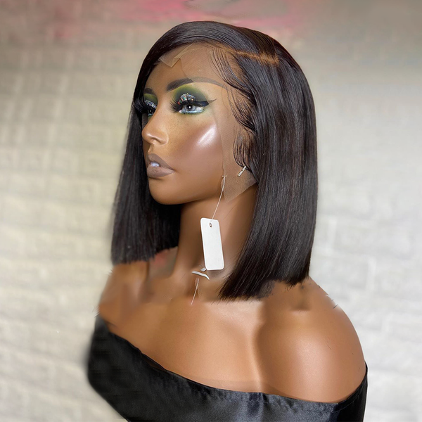 

costume accessories 14inches natural straight bob wig middle part short black wig heat resistant fiber synthetic wigs for black women prepl, Silver