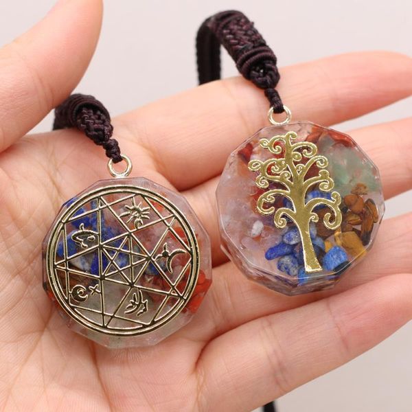 

chains 2021 style fashion necklace natural semi-precious seven chakras pendant charms love romantic gift chain 70 mm, Silver