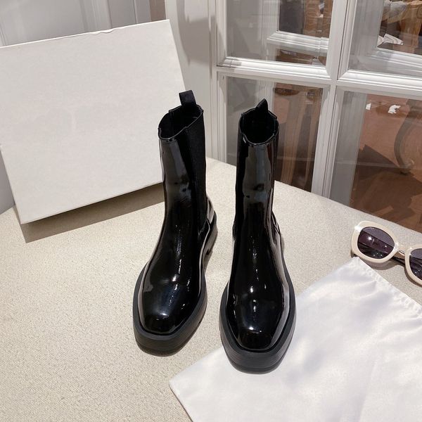 

selling patchwork new fashion designer boots thick bottom flat luxury woman goddess has long legs shoes winter and spring, Black