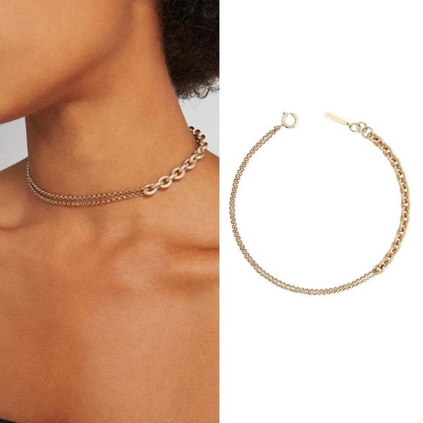 

chokers copper plated gold asymmetric cross short necklace female choker clavicle chain, Golden;silver