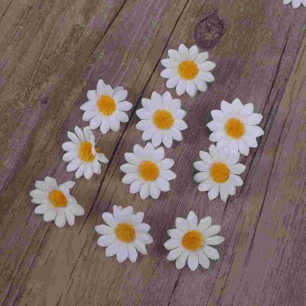 

decorative flowers & wreaths 100pcs artificial gerbera daisy heads for diy wedding party (white)