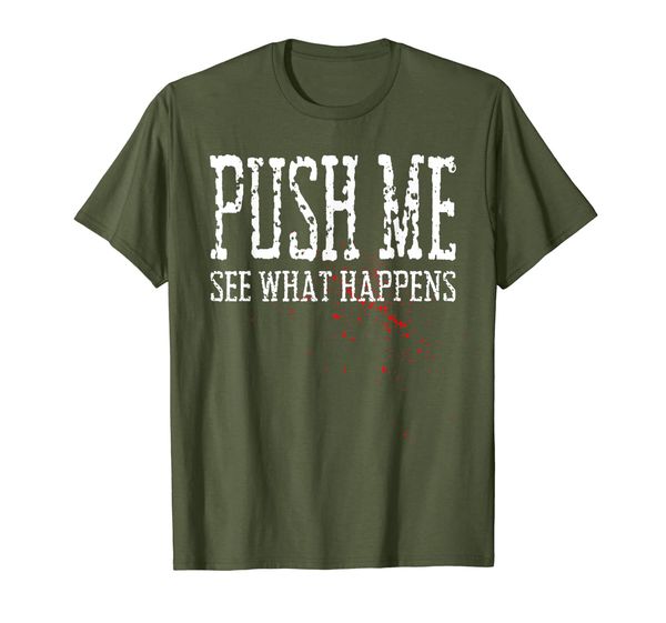

push me see what happens bodybuilding security bouncer t-shirt, White;black